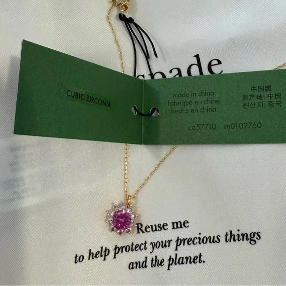 Kate Spade Pink Halo Pendant Necklace NEW $58 RV - Picture 4 of 8